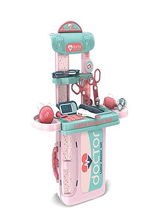 Foroly Pretend Play Learning Toy, 3 in 1 Carry Along Doctor Set Pretend Play Toy, 12 Accessories - Image 1